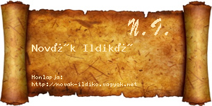Novák Ildikó névjegykártya